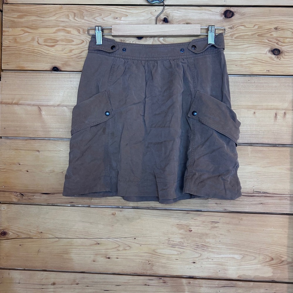 Jupp Lyocell Utility Cargo Mini Skirt Womens Large Taupe Comptoir Des Cotonniers